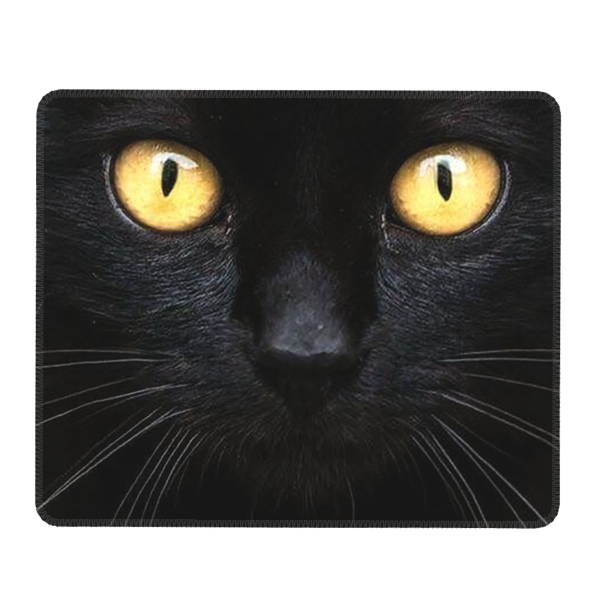 Pc Gaming Yellow - Black Cat Face And Yellow Eyes