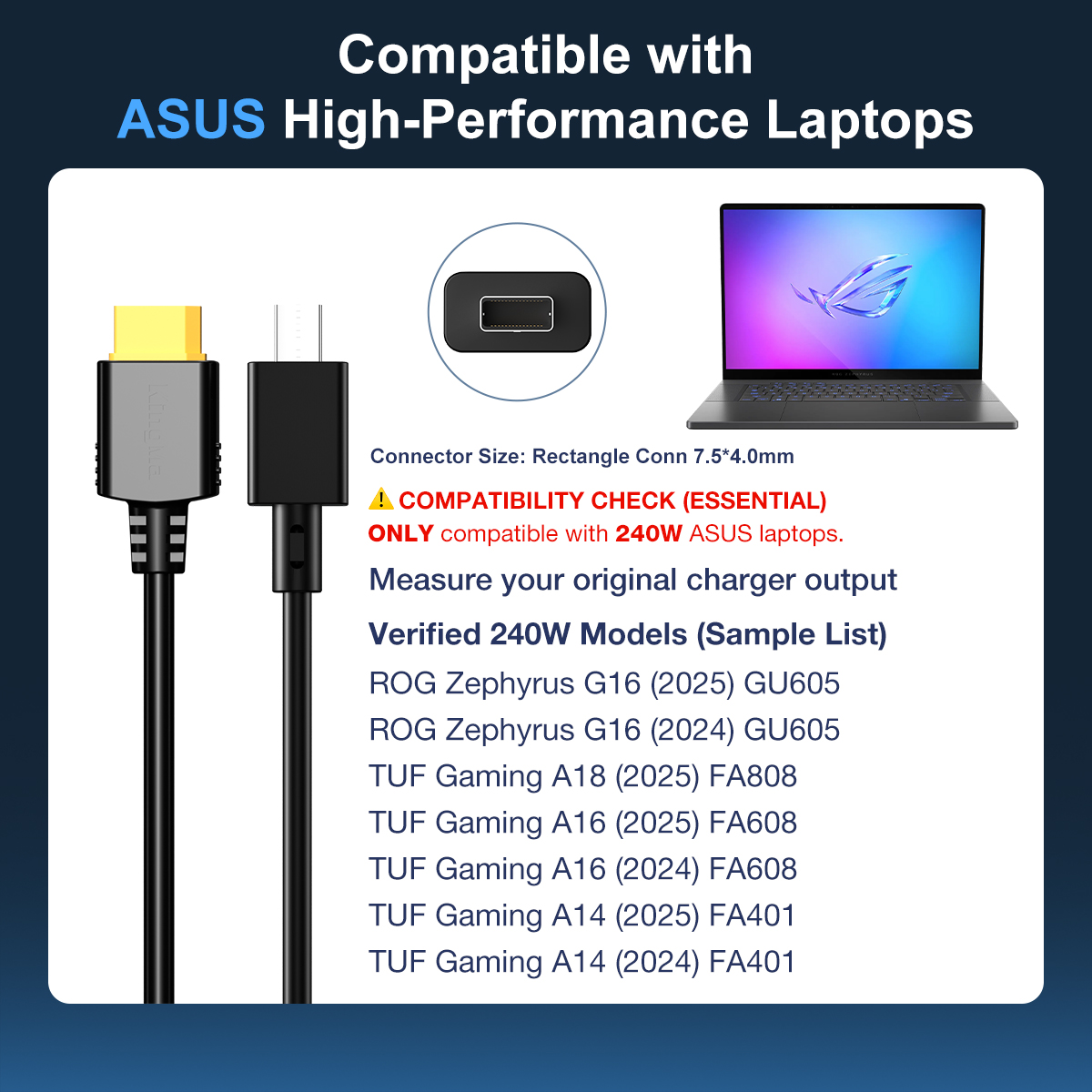 240W GaN Laptop Charger For AS - Pc Gaming Asus ulasan dan harga