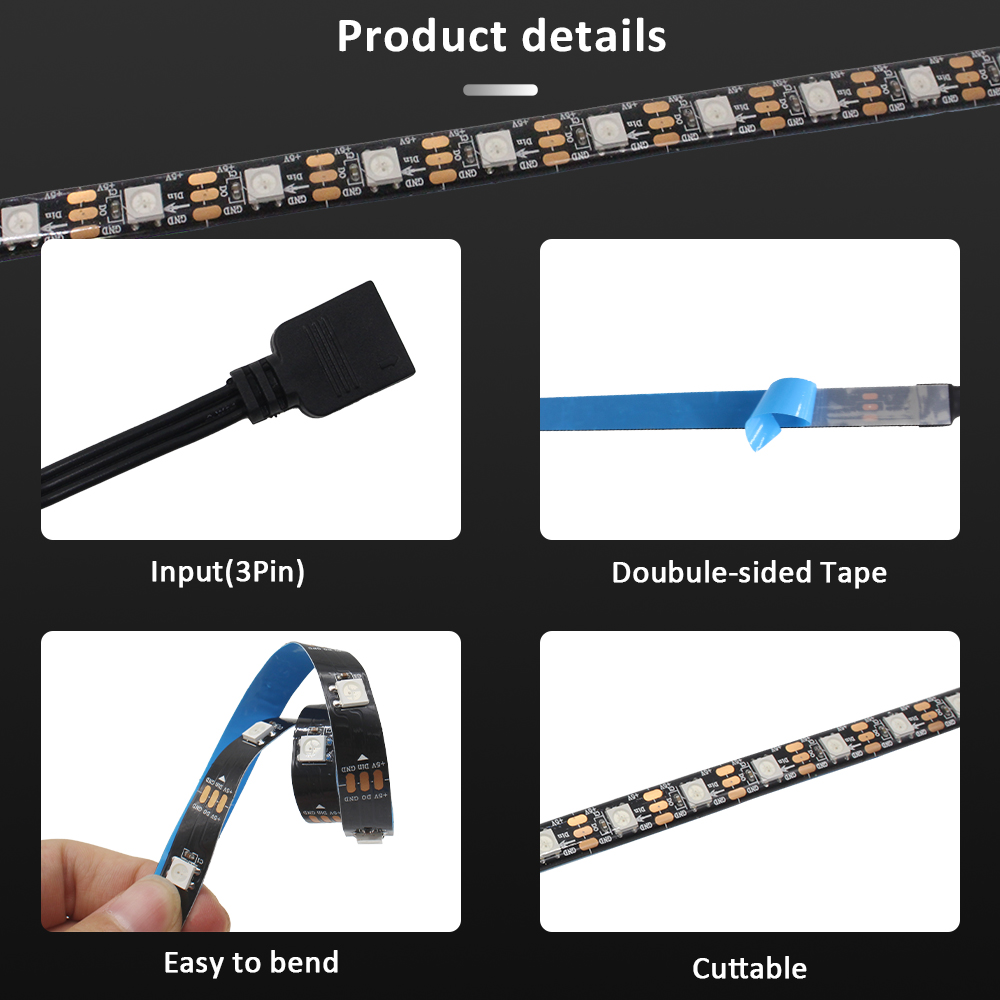 WS2812B 5V 3Pin ARGB LED Strip - Pc Gaming Asus ulasan dan harga