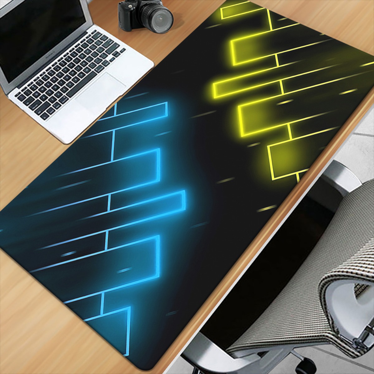 Neon Blue Yellow Abstract Gami - Pc Gaming Yellow ulasan dan harga