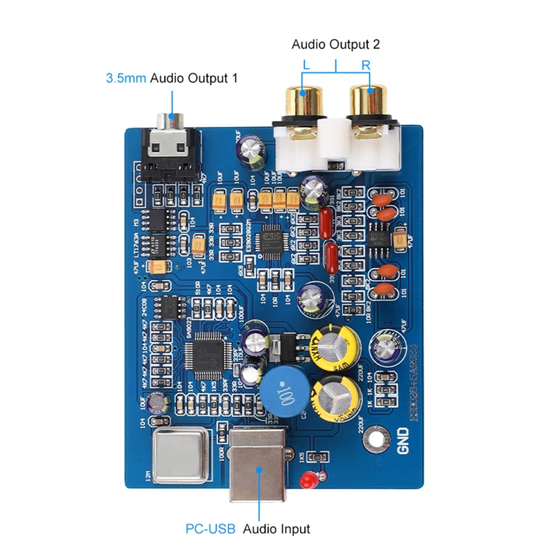 MIni USB Decoder Board ES9028K - Sound Card Usb ulasan dan harga